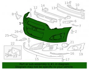 Front bare bumper Chevrolet Sonic 12-16 without hook
