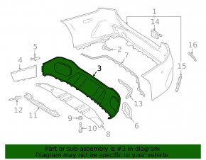 Rear bumper central lip Mercedes A-class V177 19-22 structure, AMG pkg