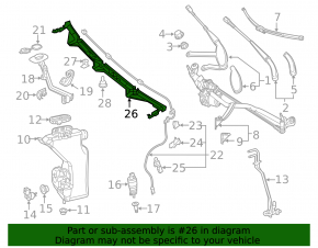 Mercedes C-class W205 15-18 windshield washer nozzle chain mount breakage
