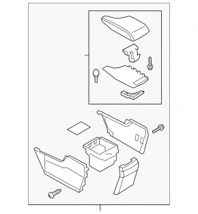 Console central armrest and cup holders Mazda 3 14-18 BM black