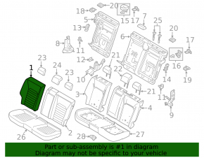 Rear seats, row 2, Ford Fusion mk5 2013-2015, gray cloth