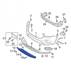 Front Bumper Lip Cover Ford Escape MK3 17-19 Rest