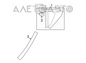 Triangle plug rear wing left Mazda 6 13-21 broken mount