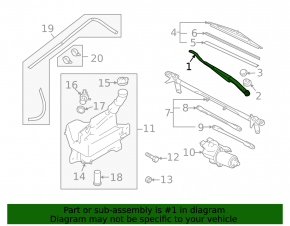 Left wiper arm for Mazda6 09-13