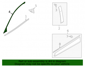 Upper door molding front left Mazda CX-5 13-16