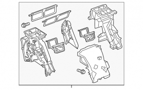 The bare fan housing, right side of the Chevrolet Volt 11-15