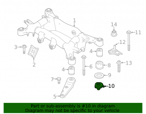 Rear subframe support washer left BMW 5 F10 11-16