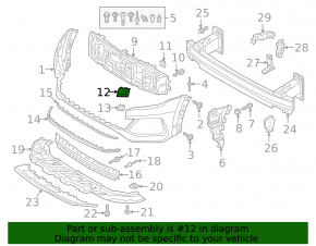 Front bumper plug under the left headlight for the Audi Q8 19-25, under the headlight washer