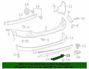 Rear bumper protector right Toyota Rav4 16-18 rest