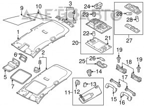 VW Golf 15 headlining - grey, for cleaning