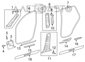 Lower right center pillar trim for Toyota Rav4 2006-2012