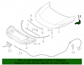 Hood hinge right Nissan Rogue 21-24