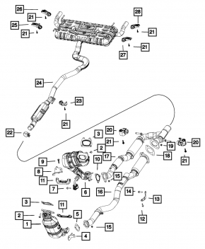 Front left muffler bracket for Jeep Cherokee KL 14-23 2.4, 3.2