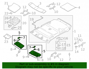 Left visor Mitsubishi Eclipse Cross 18-24 without backlight, without hook, gray
