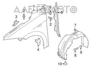 Front right mudguard Hyundai Elantra AD 17-18 prerest TYC