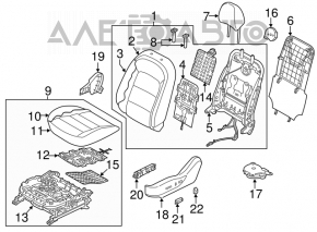 Driver's seat Kia Forte 4d 14-14 without airbag