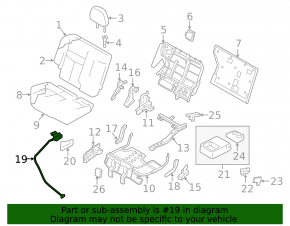 Right rear seat fold lever for Nissan Murano z52 15-24