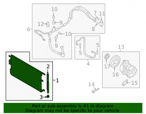 Air conditioner radiator condenser Hyundai Tucson 16-18 1.6T