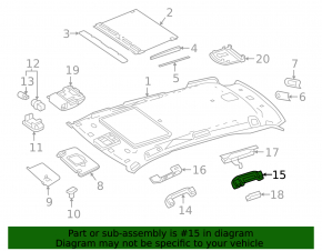 Ceiling handle rear right Mercedes GLS-class X166 13-19 gray