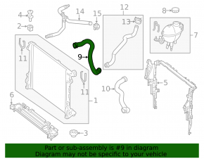 Upper left cooling pipe Mercedes W212 11-13 3.0d
