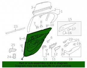 Door trim card rear right Mercedes W213 E 17-23 black with beige without curtain