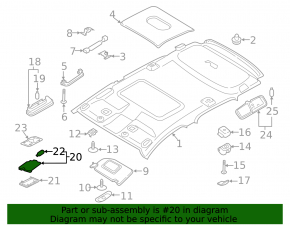 Front left light Ford Ecosport 18-22 for sunroof, grey