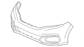 Bare front bumper for Honda Fit 2018-2015