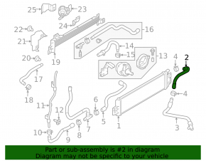 Upper Coolant Hose Infiniti Q50 16-24 3.0T