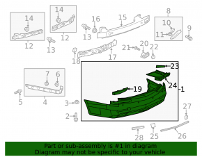 Bare rear bumper Cadillac CTS 14-16 for parking sensors, for BSM