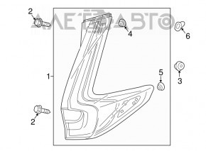 Outer wing light, right, Honda CRV 20-22