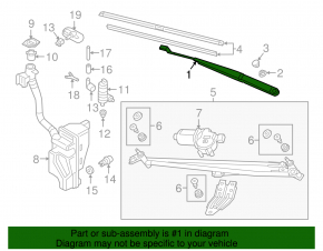 Left wiper arm VW Atlas 18-24