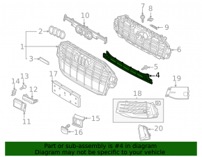 Lower grille of the front bumper of the Audi Q7 20-24