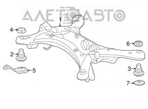 Rear subframe for Toyota Highlander 14-19