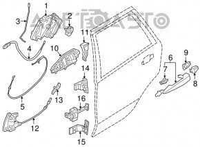 Front left door handle mechanism BMW X2 F39 18-23