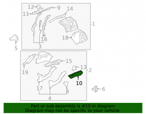 Left wing apron outer panel for Toyota Prius 50 16-22