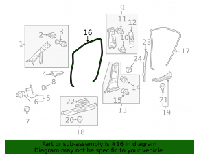 Front right door seal for Lexus Hs250h 10-12