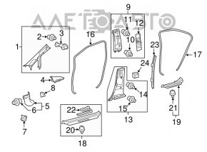 Front right door seal for Lexus Hs250h 10-12