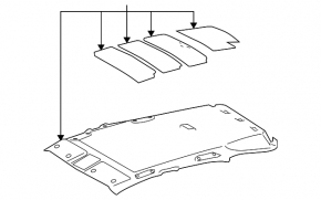 Headlining Lexus RX300 RX330 RX350 RX400h 04-09 gray without sunroof dirty