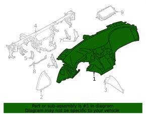 Dashboard front panel without AIRBAG Infiniti Q50 14-17