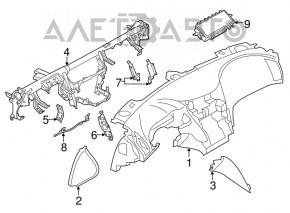 Dashboard front panel without AIRBAG Infiniti Q50 14-17