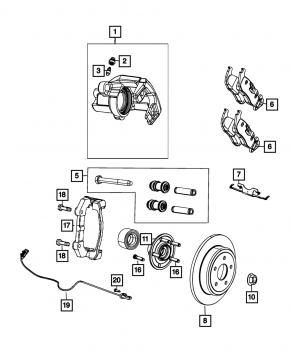 Rear left ABS sensor for Jeep Grand Cherokee WL 21-25