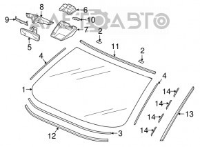 Interior mirror Honda CRV 17-22 black, empty