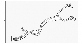 Oil cooling tubes automatic transmission Audi Q7 4L 10-15 pair