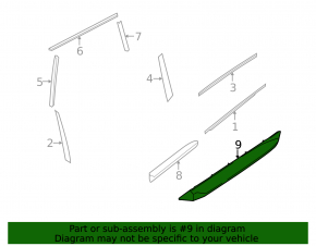 Door trim lower rear right Nissan Pathfinder 13-20 structure