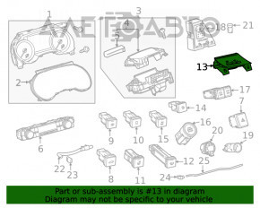 Instrument Light Control Buttons Toyota Highlander 20-22