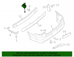 Rear bumper reinforcement fang left Nissan Sentra 13-19