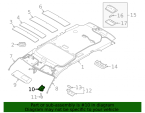 Hyundai Sonata 20-26 driver's sun visor mounting hook, gray