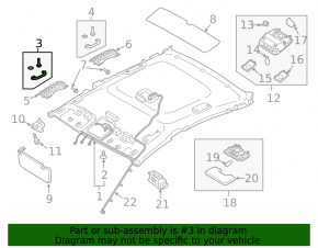 Ceiling handle front right Kia Forte 20-24 gray