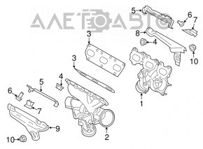Exhaust manifold protection right Porsche Macan 15-