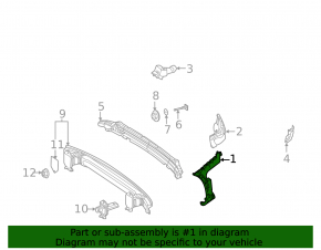 Rear bumper mount, outer left, Mercedes GLC 20-22